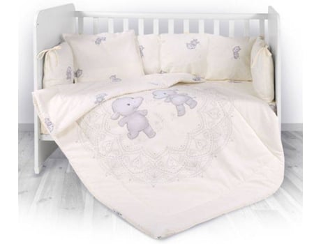 Juego de Textil de Cama LORELLI LILY Ranforce Hippo Beige (4 Piezas)