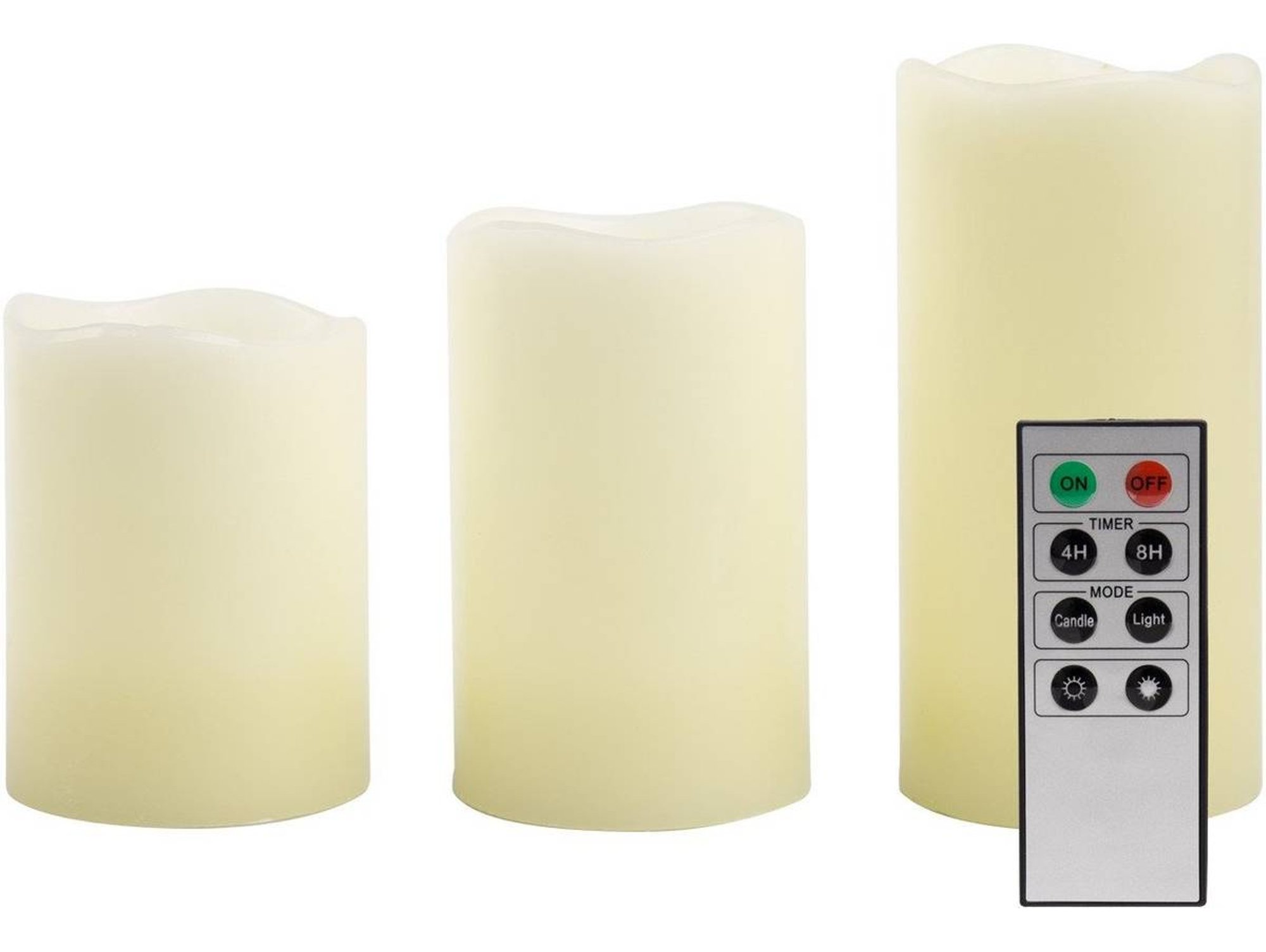 Pack 3 Candele LED Cera Naturale - Ledkia