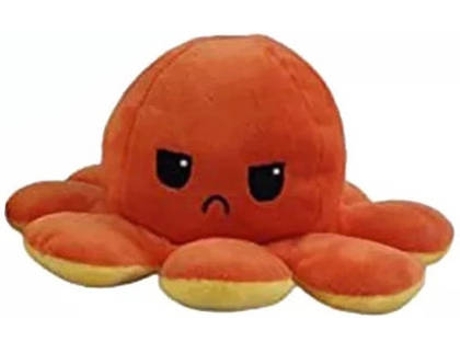 Peluche AEA Pulpo Doble Cara Amarillo y Naranja (Edad Mínima: 3 anos - 20 x 10 cm)