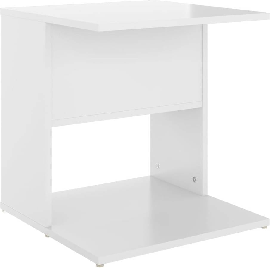 Mesa de Apoyo VIDAXL (Blanco Brillante - Madera Aglomerada - 45x45x48 cm)