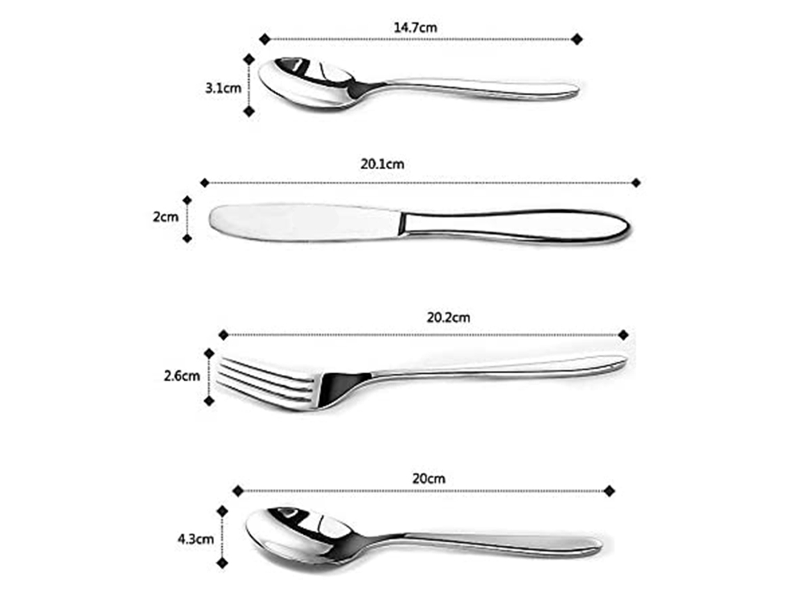 Juego de cubiertos de calidad: Utensilio Tenedor Cuchillo Cuchara Cubiertos  de Acero Inoxidable Cubiertos 24 Piezas Cubiertos Set Con Caja de Regalo