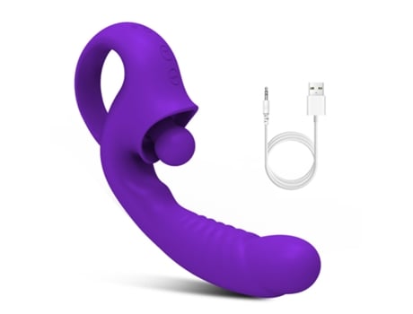 Vibrador de masaje telescópico de 10 frecuencias para mujeres (púrpura) VEANXIN