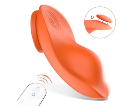 Vibrador de masaje magnético portátil con control remoto inalámbrico de 9 frecuencias para mujeres (naranja) VEANXIN