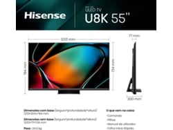 TV HISENSE 55U8KQ (Mini LED - ULED 4K - 55'' - 139 cm - Smart TV)