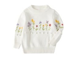 Camiseta de Niños ZMDECQNA Y Hilo Flor Pequeña Algodón Blanco (Talla Única)