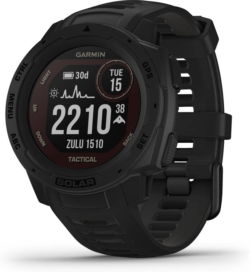 Reloj Deportivo GARMIN Instinct Solar (Bluetooth - Hasta 54 días de autonomía con energía solar - Negro)