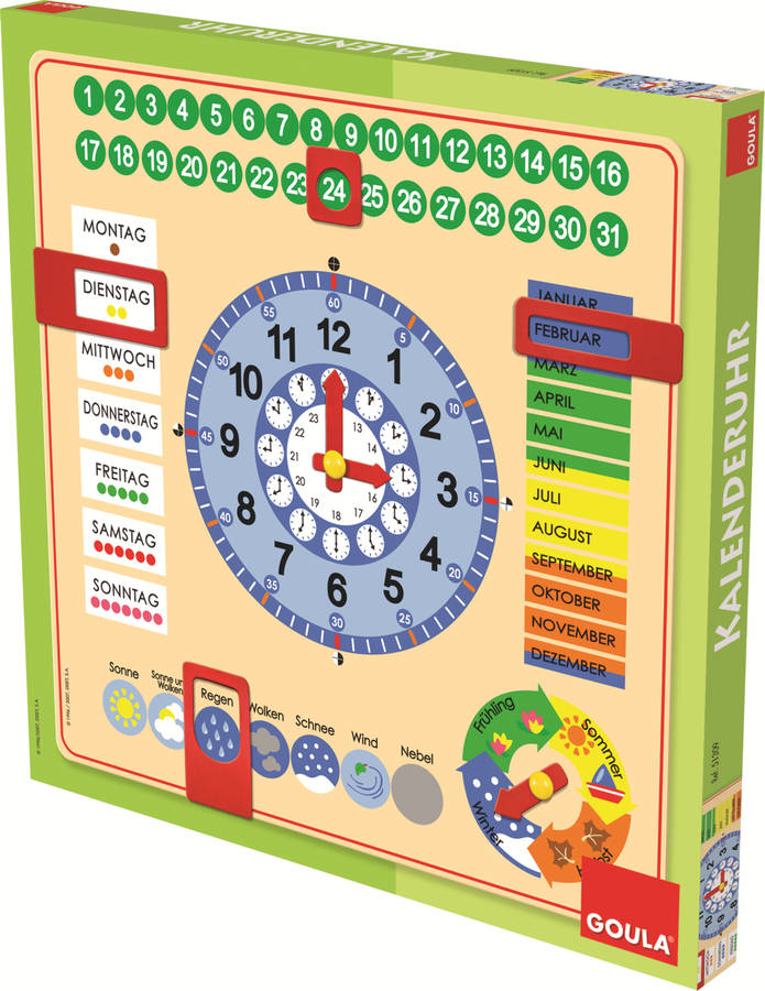 Jumbo D51309 Goula reloj y calendario en material educativo 51309