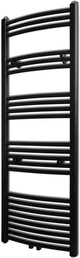 Vidaxl Toallero Calefactor 500x1424mm negro curvo acero 50x1424 cm radiador de 500 1424