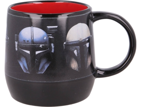 Taza Star Wars the mandalorian cascos ceramica nova 360 ml child en caja regalo mandolorian negro