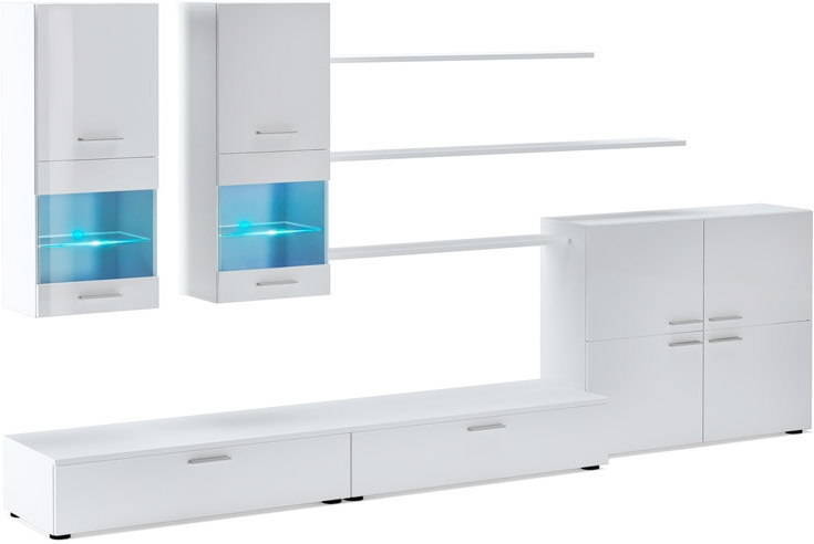 Conjunto de Muebles de TV SKRAUT HOME 1BETABLANCO (300x189x42cm - Compuesto de Madera - Blanco)