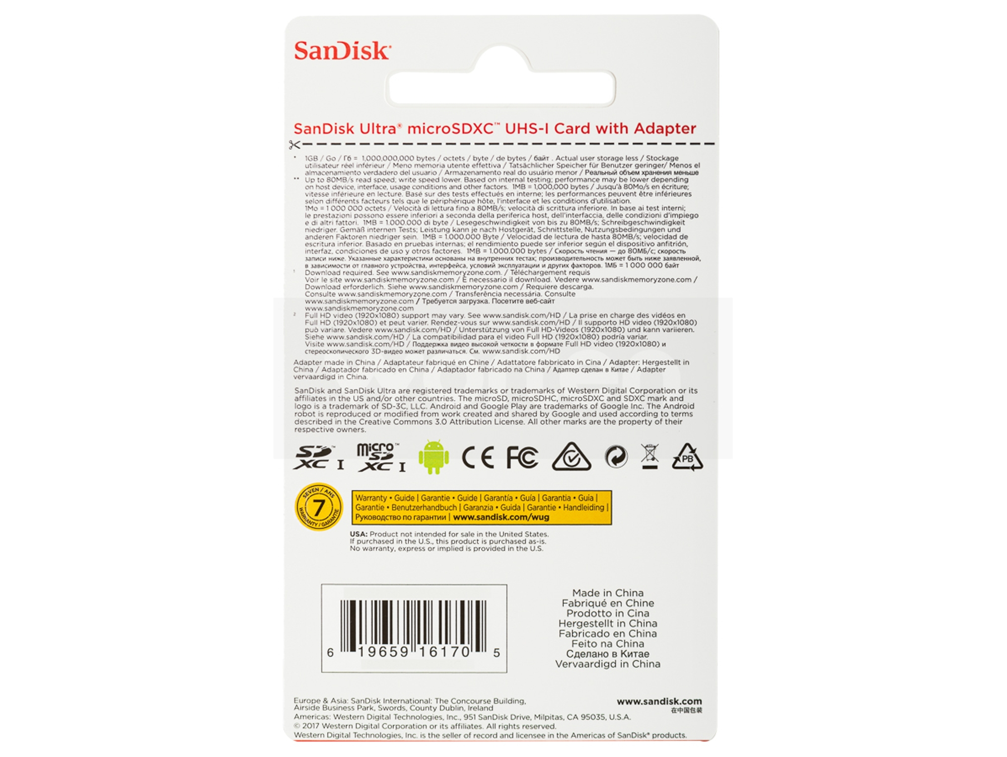  SanDisk Tarjeta de memoria Ultra MicroSDXC UHS-I de