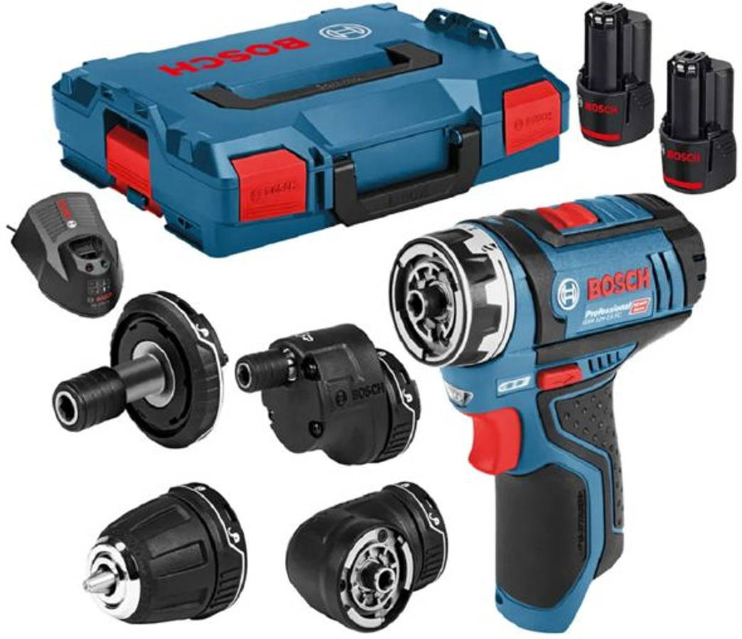 Atornillador Batería Bosch professional 12v15 fc 12v destornillador 5 en 1 system 30 nm 4 cabezales 2 20 gsr12v15