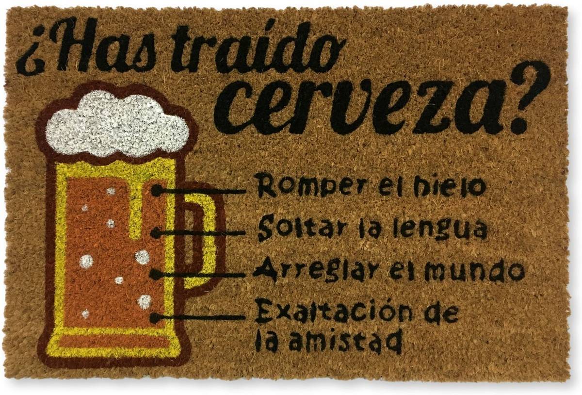 Felpudo KOKO DOORMATS CERVEZA NIVELES (Castaño - 60 x 40 x 1.50 cm - Fibra de Coco y Base de PVC)