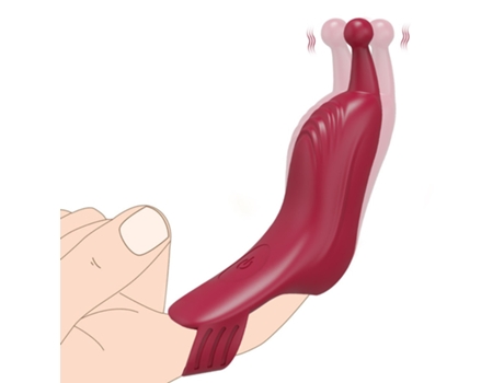 Vibrador de dedo con 10 modos de vibración para mujer (rojo) VEANXIN