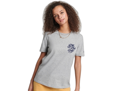 Camiseta de Mujer SUPERDRY Gris (XS)