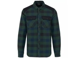 Camisa de Hombre WK. DESIGNED TO WORK Cuadros Bolsillos Verde (5XL)