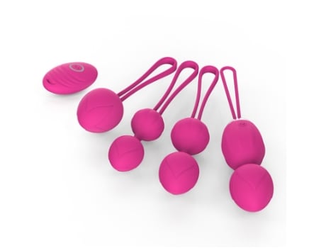 Bala Vibradora para Mujer 5 Piezas Bolas Lastradas Silicona Flexible Rosa BISBISOUS