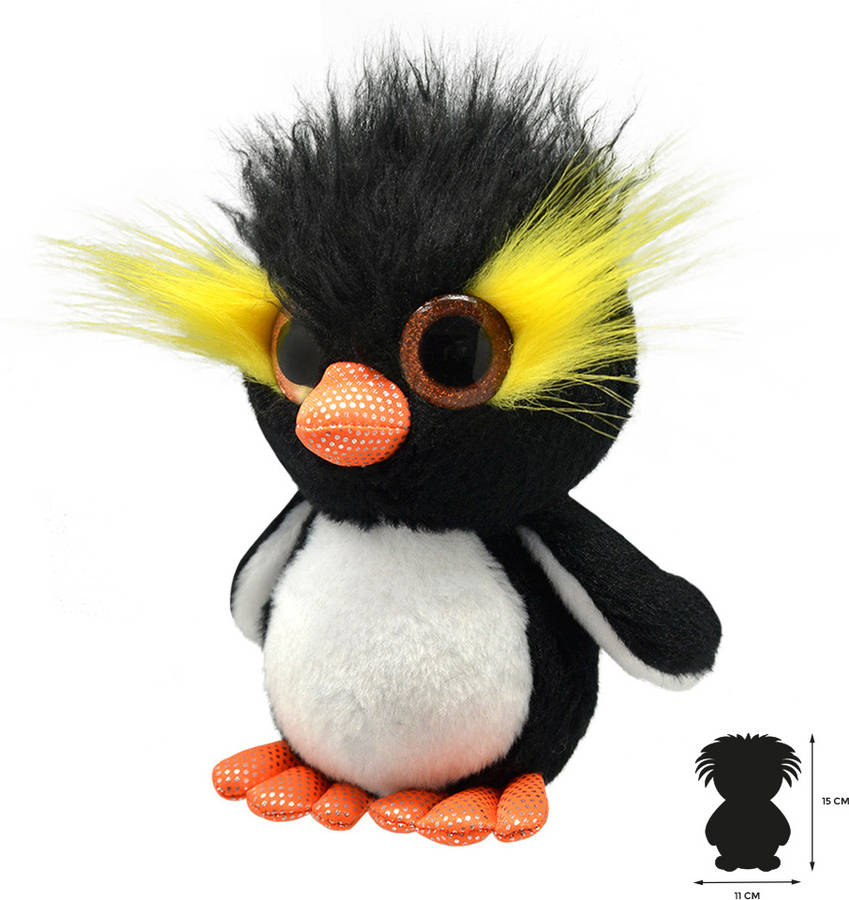 Peluche WILD PLANET Pingüino Rockhoper (11 x 11 x 15 cm - Poliéster)