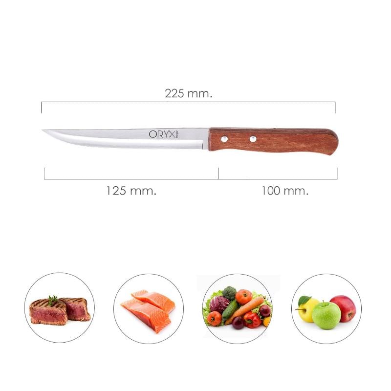 Cuchillo montana cocina hoja acero inoxidable 13 cm. mango madera