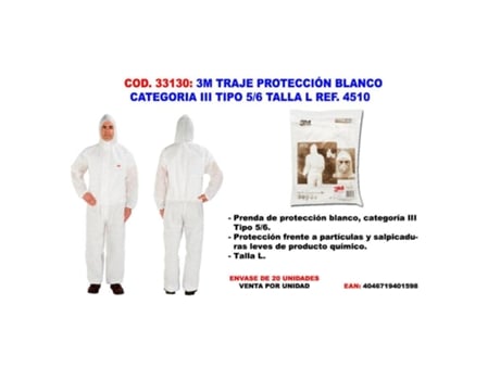 Traje outlet antifluidos 3m