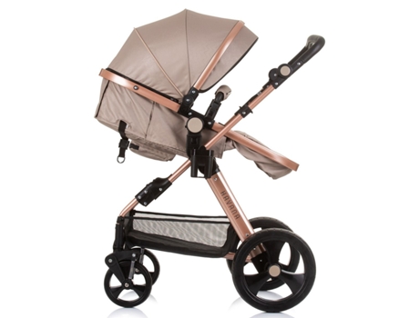 Carrito de bebé HAVANA trio convertible hasta 22 Kg con bolso y mosquitera golden beige CHIPOLINO