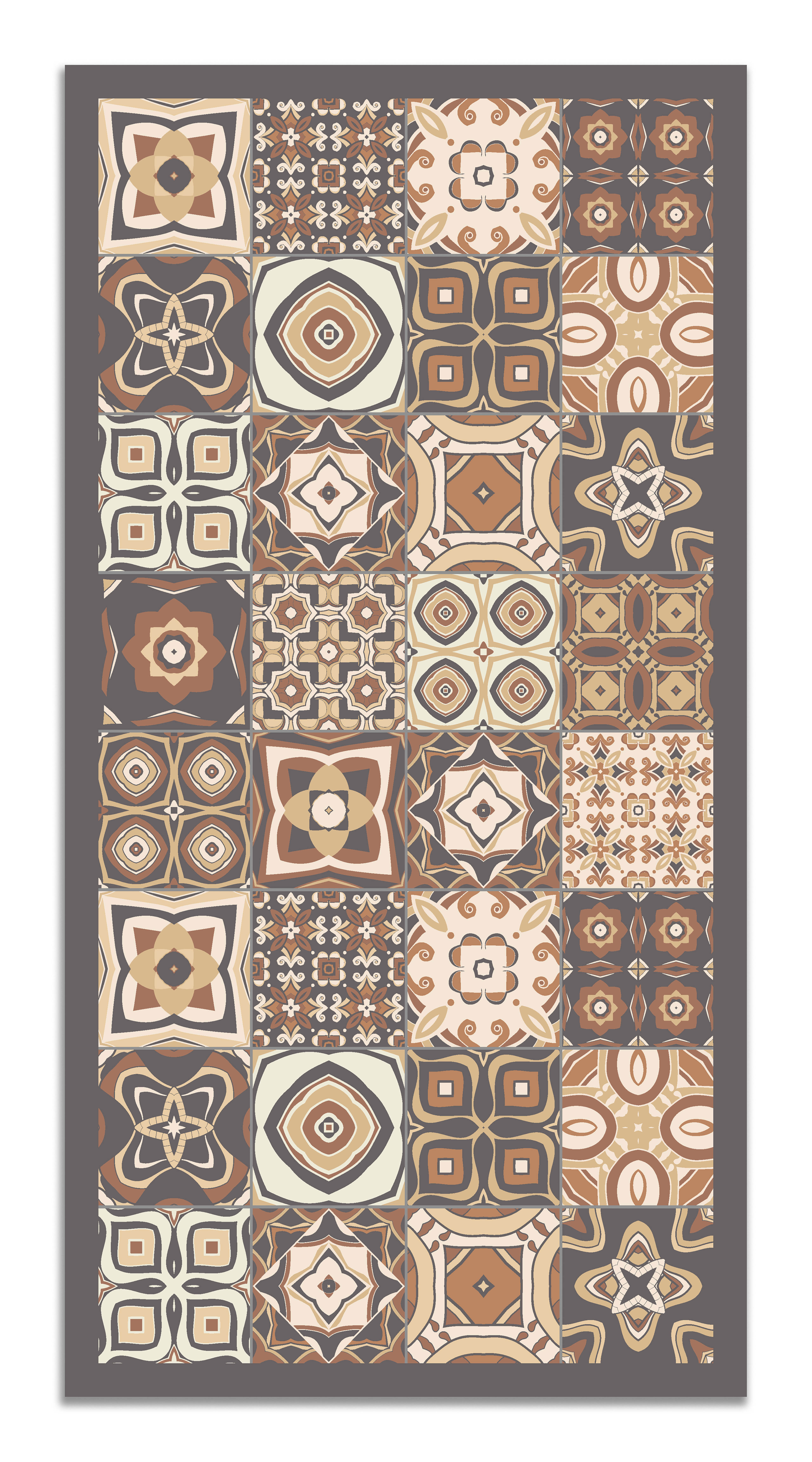 Alfombra Home Living panorama a07e2f8a castaño 60x110 cm vinilo baldosa color 60 110