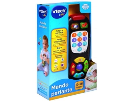 Vtech Mando Parlante juguete interactivo repite las acciones de los mayores cambia canal sube o baja volumen enseña colores formas contrarios y vocabulario infantil 1236