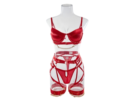 Conjunto De Lingerie PETHUEL Con corpiño y tanga QQFZ-C60-0511-2 Vermelho