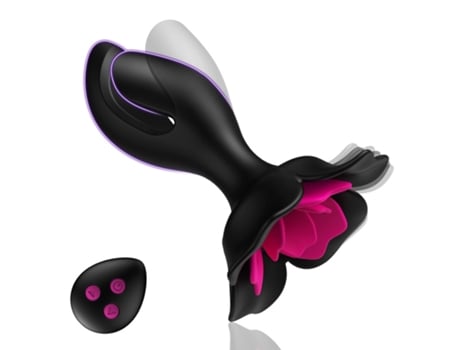 Vibrador de enchufe anal con control remoto con 10 modos de vibración para adultos (negro) VEANXIN