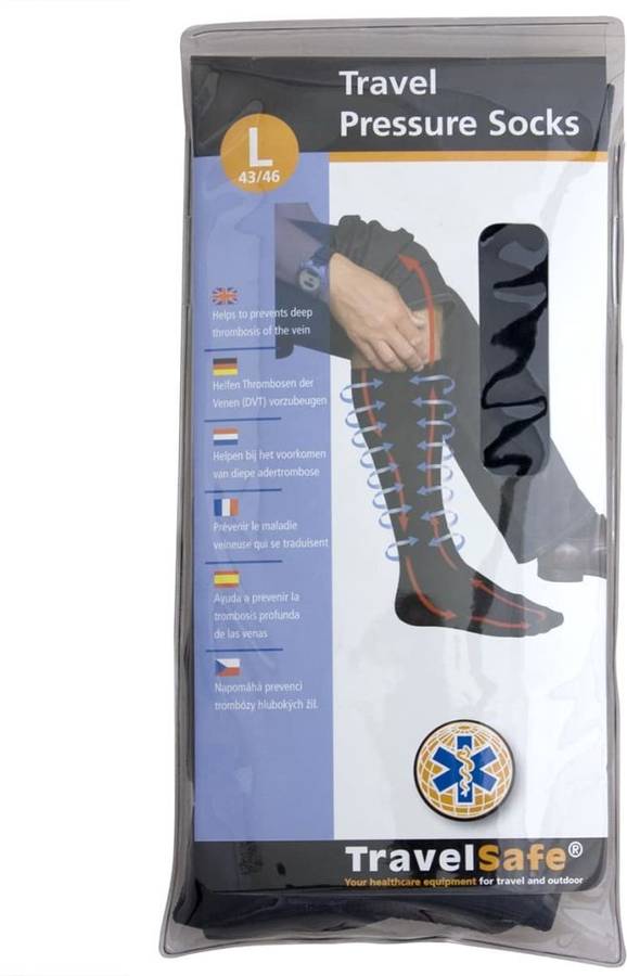 Calcetines de Compresión TRAVELSAFE TS0370L (Negro - Talla: 43-46)