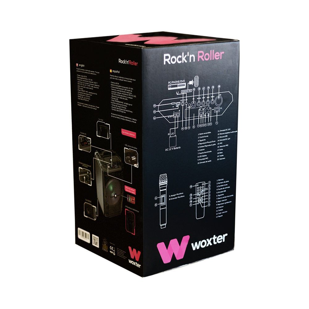 Altavoz Trolley WOXTER Rock'N'Roller 80W