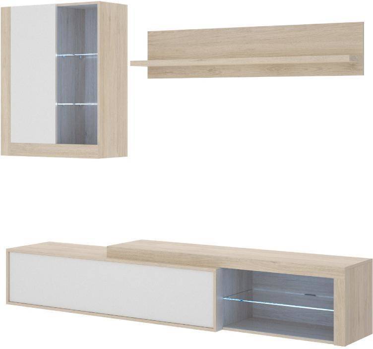 Conjunto de Muebles de TV VENTE UNIQUE Modular (200x180x41cm - Madera - Blanco)