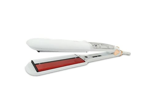 Plancha de vapor infrarroja profesional, plancha de pelo anión, placa ancha, rizador de cerámica, BISBISOUS, blanco húmedo y seco