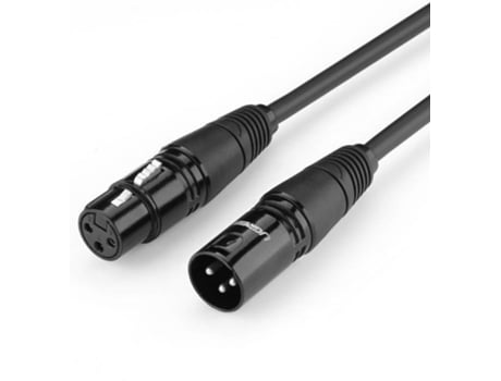 Cable Ugreen Av130xlr 1m negro xlr3 canon balanceado 3 pin macho hembra para grabadora equipo de sonido mesa mezclas altavoces 1