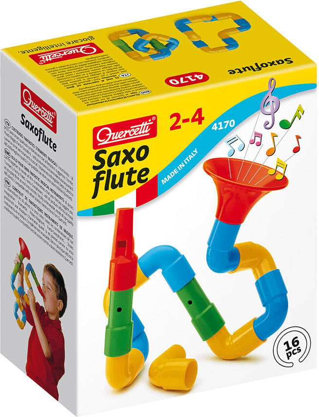 Juego Educativo QUERCETTI Building Saxo de Tubos 16 pz (Edad Mínima: 2 Años - 15,2 x 8,7 x 18,2 cm)