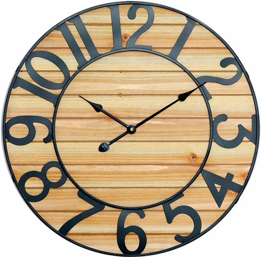 Reloj de Pared THINIA HOME Vintage (Negro - 60 cm)