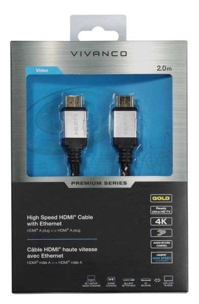 Cable VIVANCO Premium HDMI 2M 4K