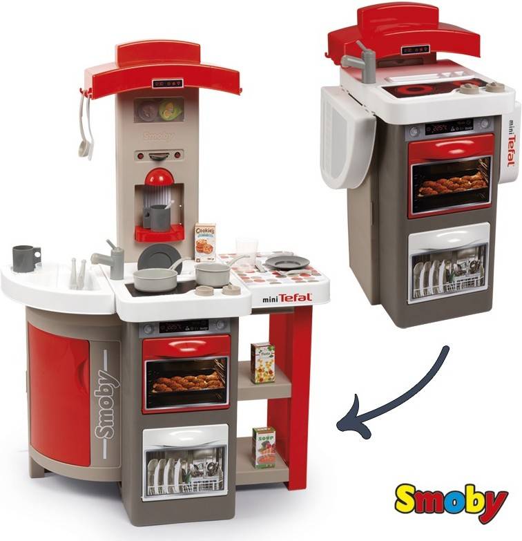 Cocina de Juguetes SIMBA Smoby Plegable Rojo y Gris