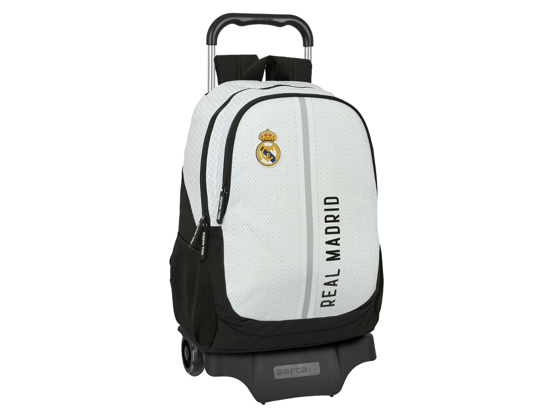 Mochila Escolar con Ruedas REAL MADRID C.F. 24 25 Gris Poliester 300D Deportivo Worten.es