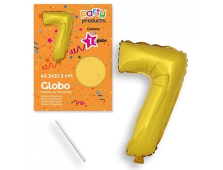 Globo Poliamida 45 Cm Nº 7 Oro GENÉRICO