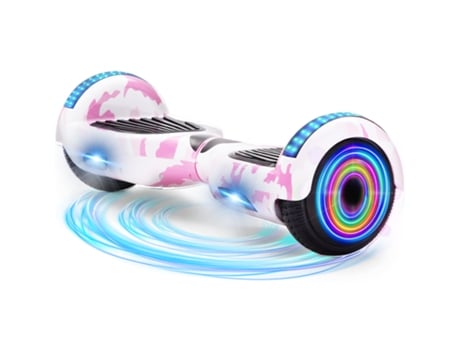 Hoverboard NEI-WAI z1+ Pink para Niños (Columna Bluetooth - Autonomía: 8/10 Km - Velocidad Máxima: 10 Km/H)