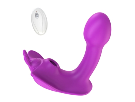 Vibrador de succión portátil con control remoto inalámbrico para mujeres (púrpura) VEANXIN