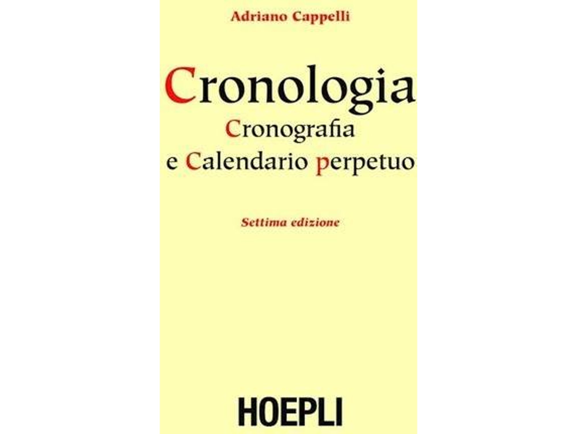 Libro Cronologia, Cronografia E Calendario Perpetuo de Adriano, Cappelli