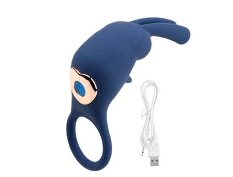 Vibrador fino con bloqueo recargable por USB con 10 modos de vibración para hombres (azul) VEANXIN