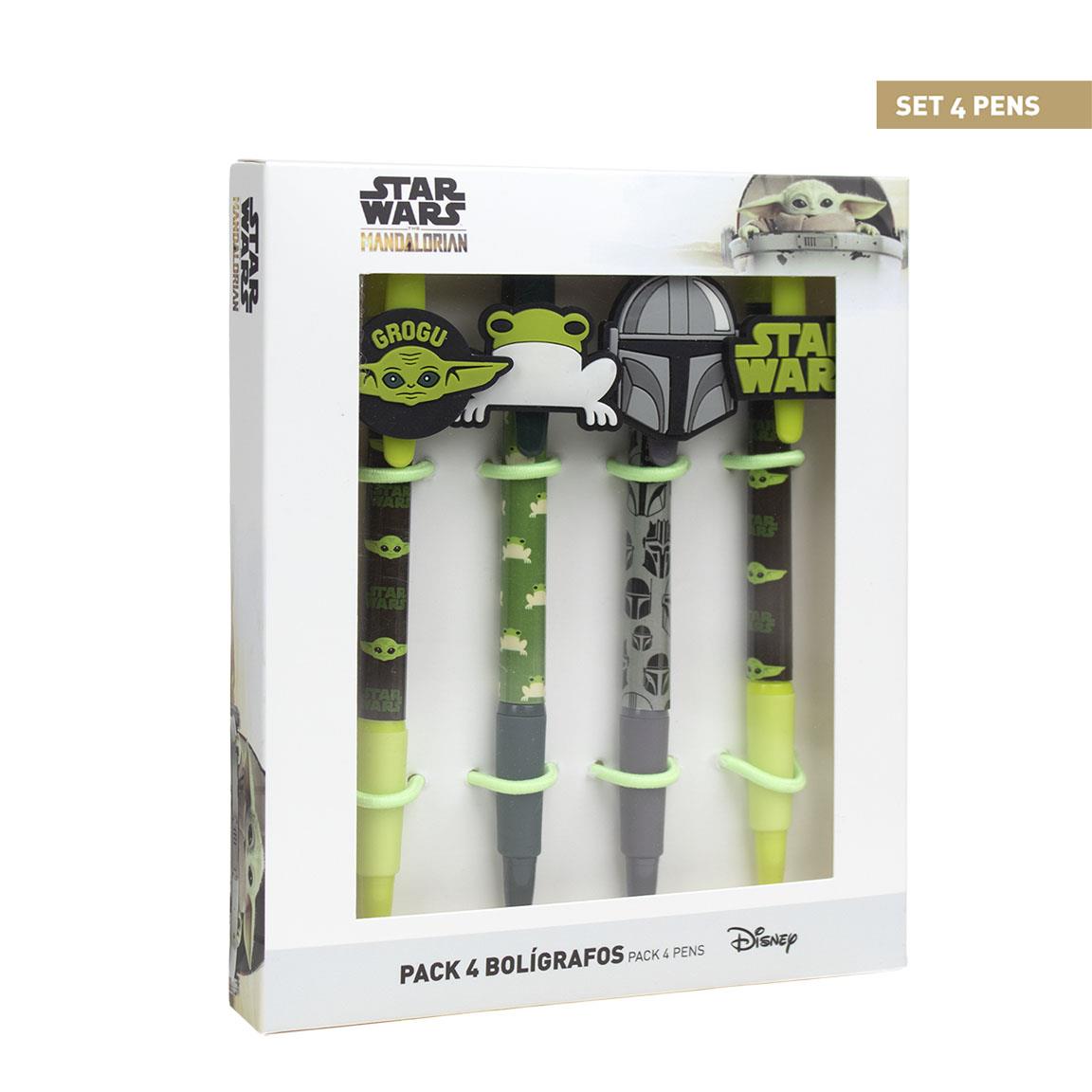 Bolígrafo Pack X4 The Mandalorian Grogu CERDÁ LIFE'S LITTLE MOMENTS