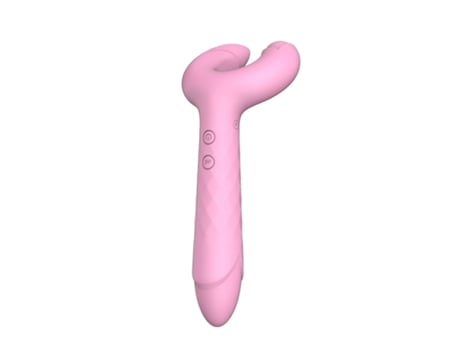 Vibrador de masaje impermeable de silicona 3 en 1 con 14 modos para adultos (rosa) VEANXIN