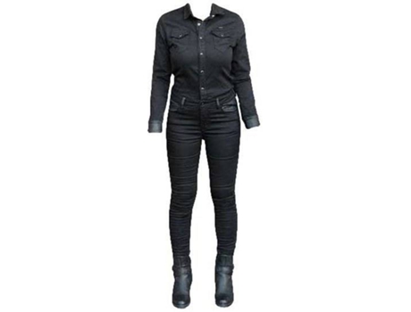 Mono para Mujer OVERLAP Tess Negro para Motociclismo (34)