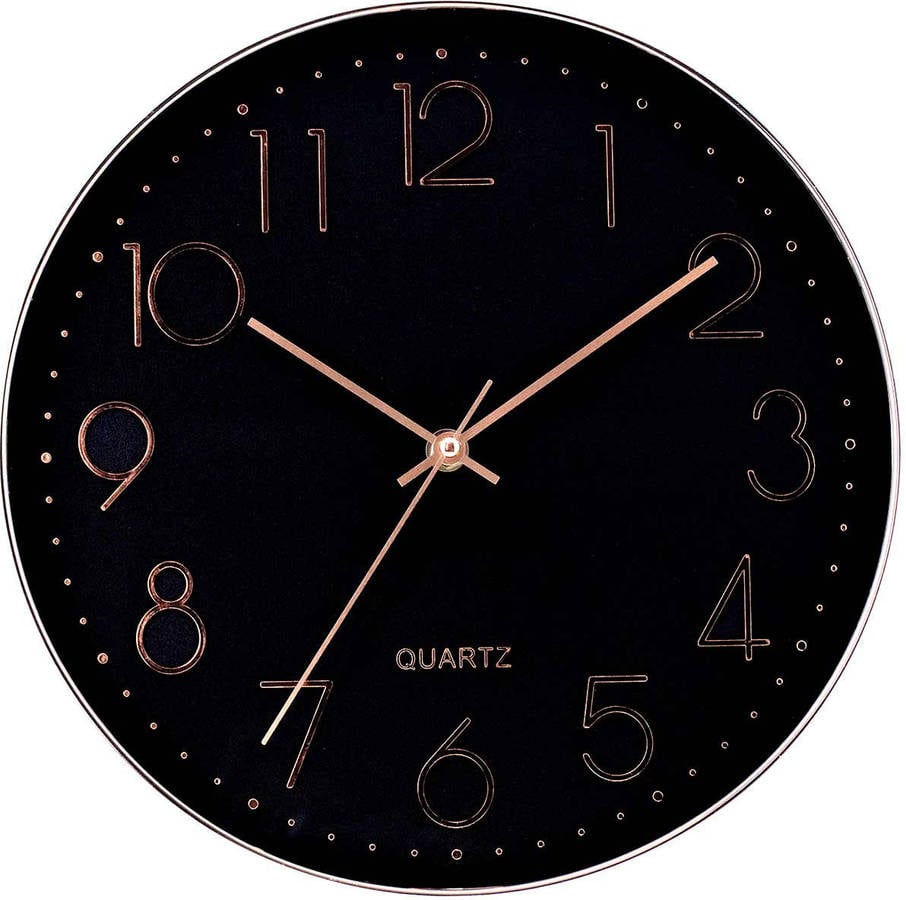 Reloj de Pared THINIA HOME Moderno (Oro Rosa - 30 cm)