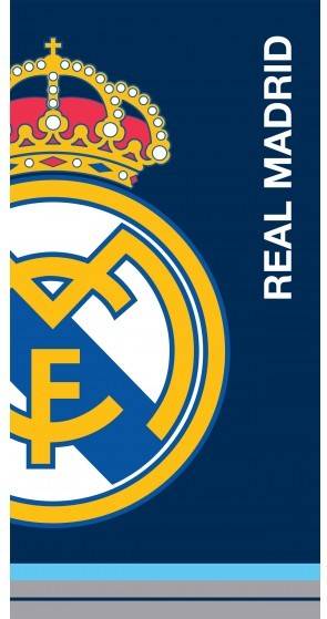 Real Madrid Cf toalla playa azul con escudo 70 x 140 cm. de rm18290 70x140