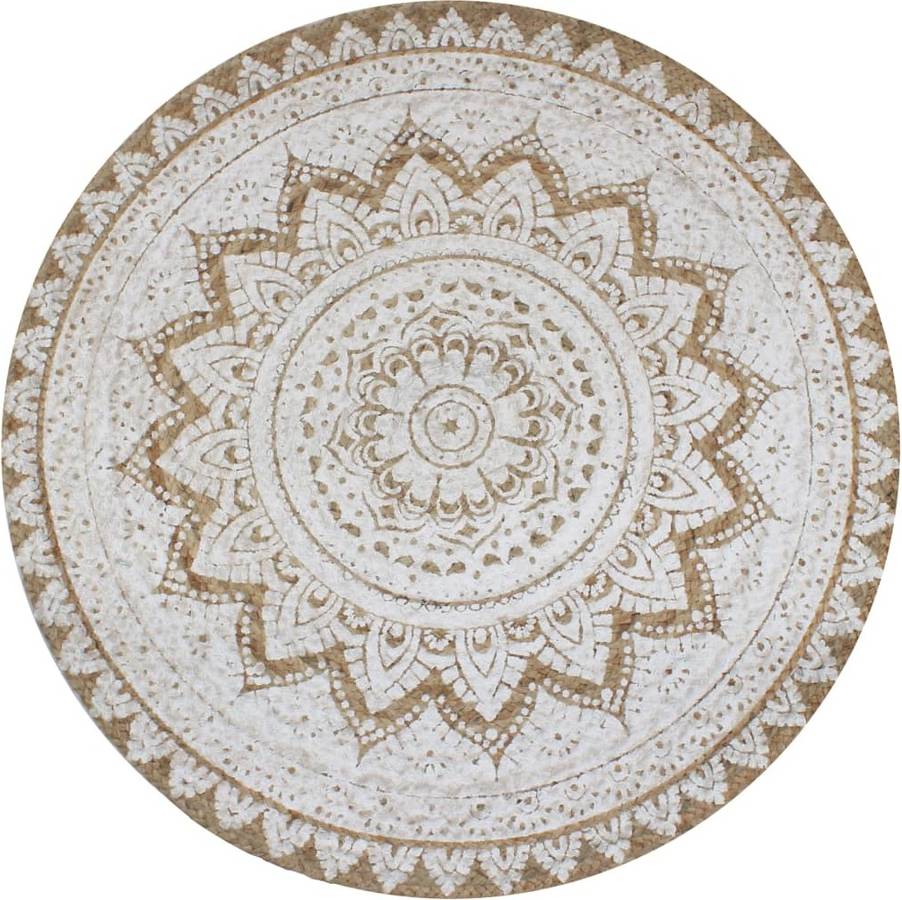 Alfombra VIDAXL Trenzado Circular (Beige - Yute - 9 cm)